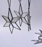 Unique Patchwork stained glass star decoration in clear