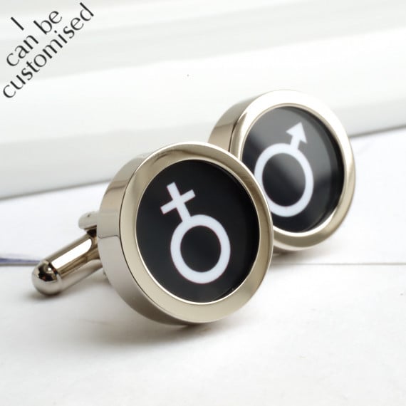  Male and Female Symbol Cufflinks - for Weddings, Birthdays, Anniversaries