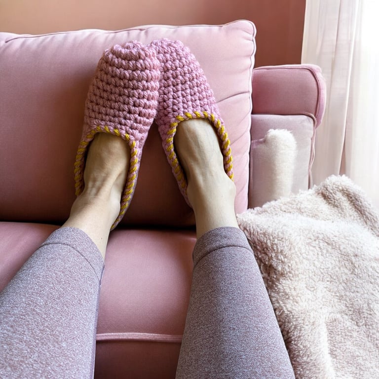 Rose Ballerina Crochet Slippers Socks 
