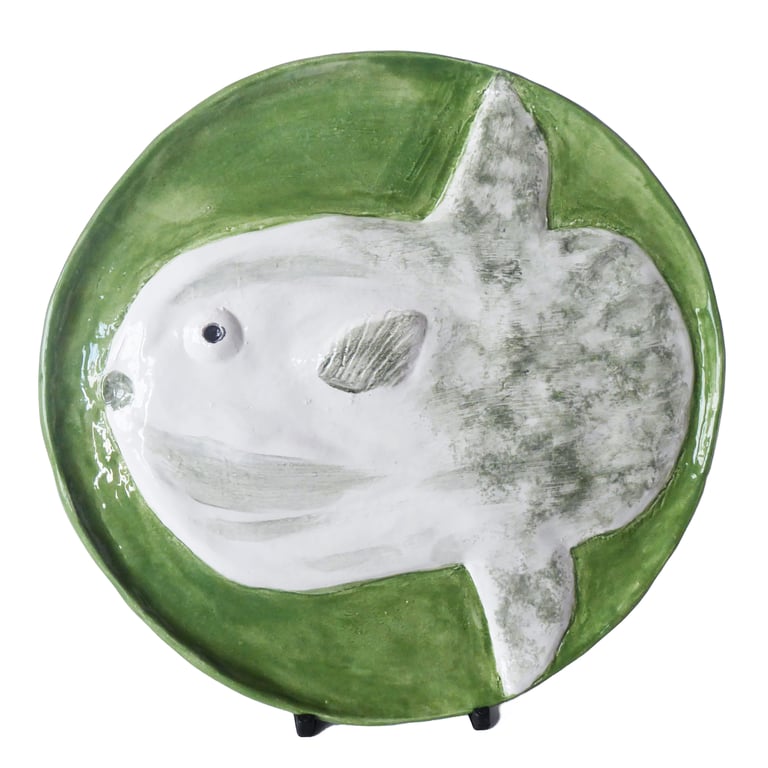 Ocean Sunfish Ceramic Plate - Hand Sculpted - by Jacqueline Talbot Designs