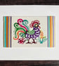 Chinese paper-cut cards, horse and rooster, card for horse lover, quirky cards - Image 3