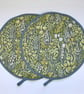 Aga Hob Lid Covers Pair of Mats Pads William Morris Kelmscott Moss Green