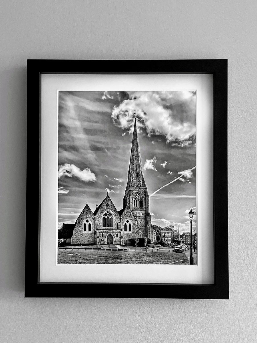 Framed Photo of a Church, Blackheath, London, Black and White Print