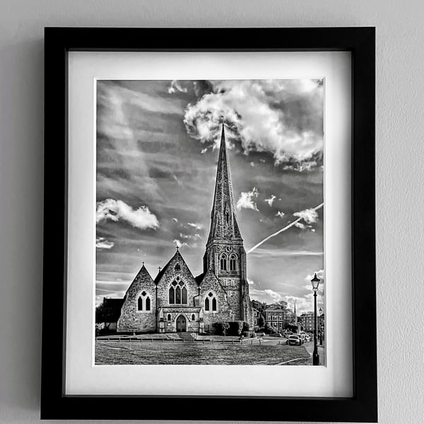 Framed Photo of a Church, Blackheath, London, Black and White Print