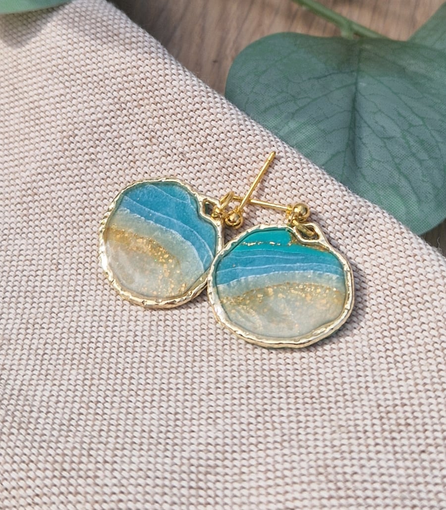 Polymer Clay Earrings: Shoreline 