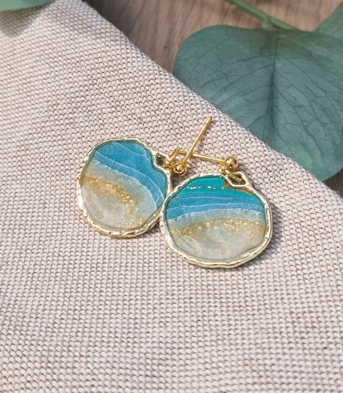 Polymer Clay Earrings: Shoreline 