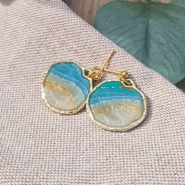 Polymer Clay Earrings: Shoreline 