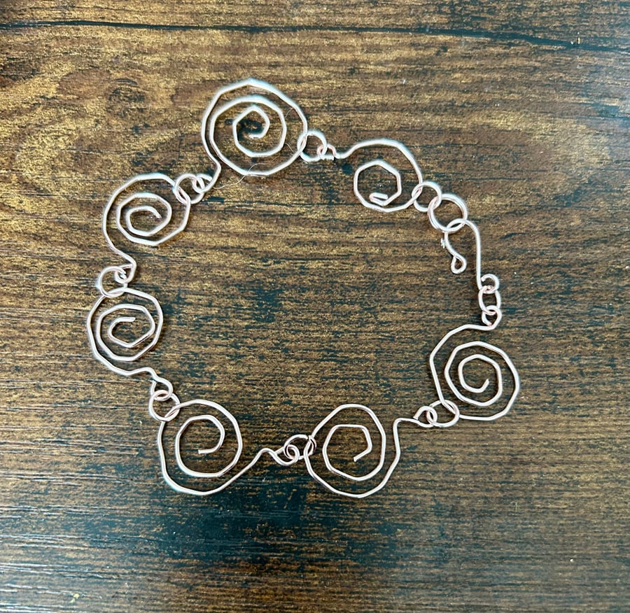 Rose Gold Spirals Bracelet, Tarnish Resistant - All Sizes