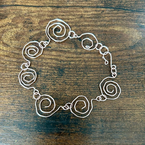 Rose Gold Spirals Bracelet, Tarnish Resistant - All Sizes