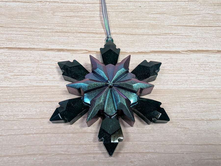 Handmade Resin Snowflake Ornament - Shrek 