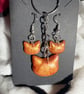 Resin earring and keyring set