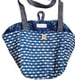 Indian block print shoulder bag: indigo stripes  - Image 1