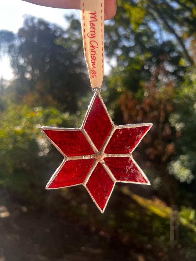 Red stained glass star