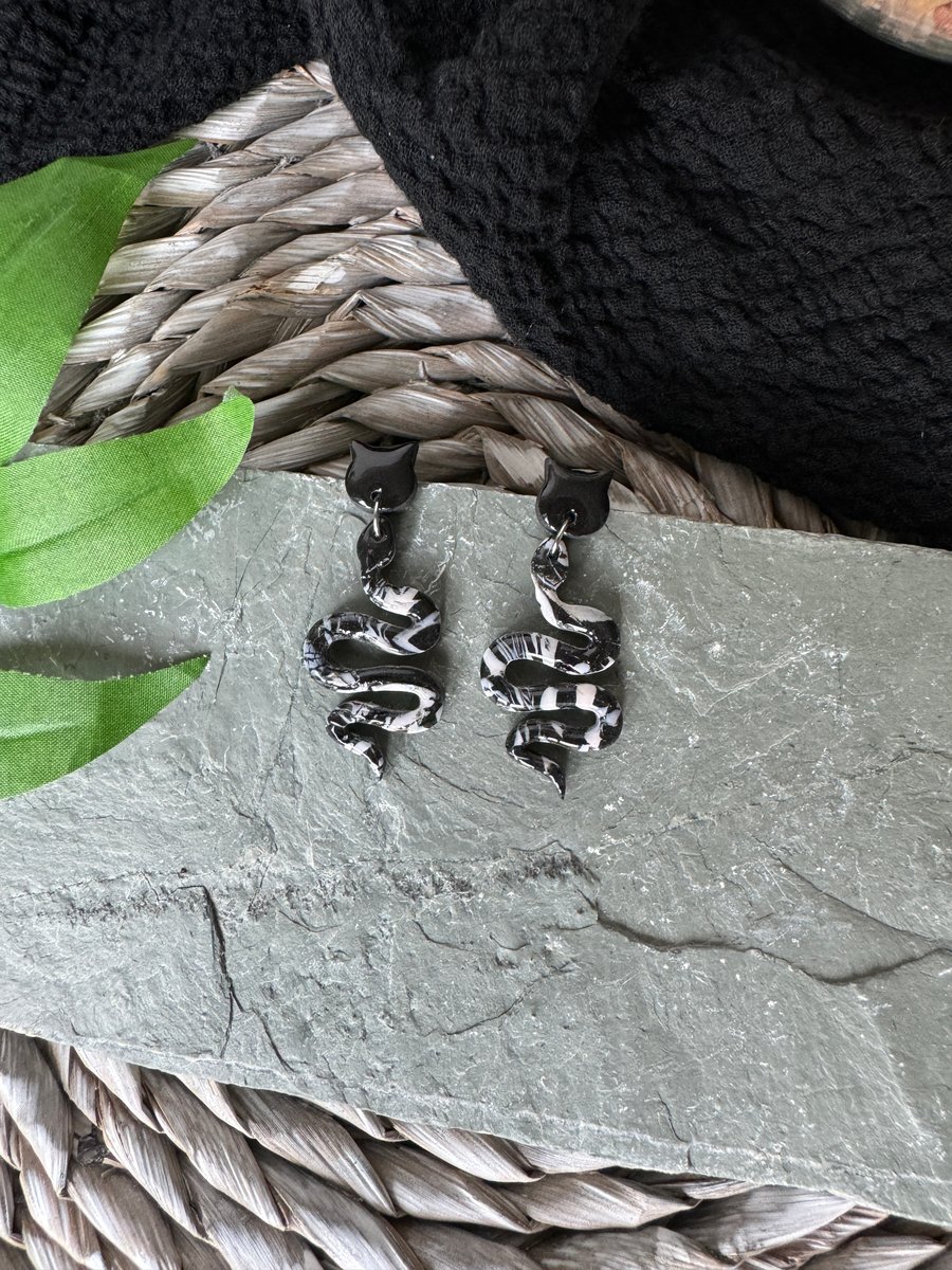 Cat and Snake Earrings