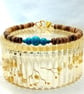 Gradient Turquoise & Coconut Shell Bracelet - Image 2