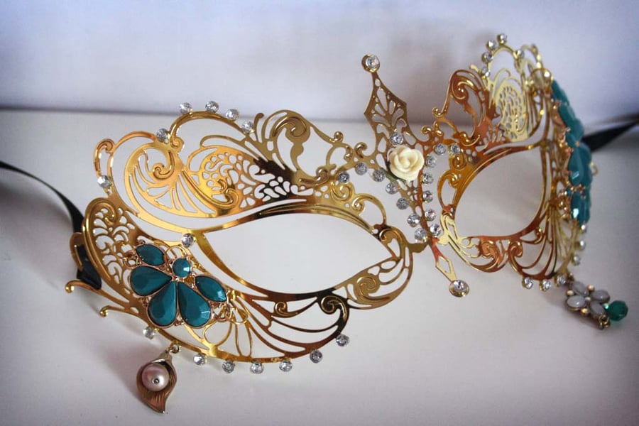 Gold Metal Masquerade Costume Mask Halloween Fancy Dress