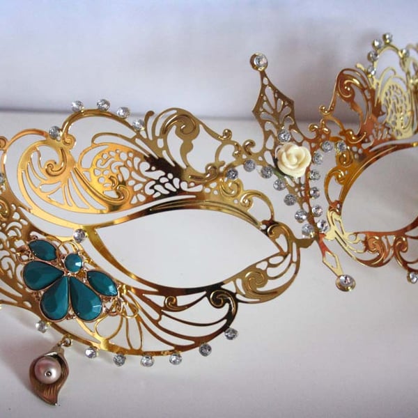Gold Metal Masquerade Costume Mask Halloween Fancy Dress