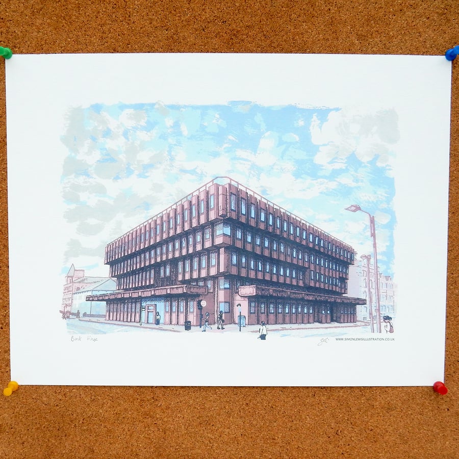 SALE! Bank House Art Print - Leeds Poster