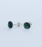 Dark green enamelled silver earrings - Image 1