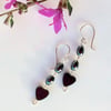 Sterling Silver Hematite Heart Earrings