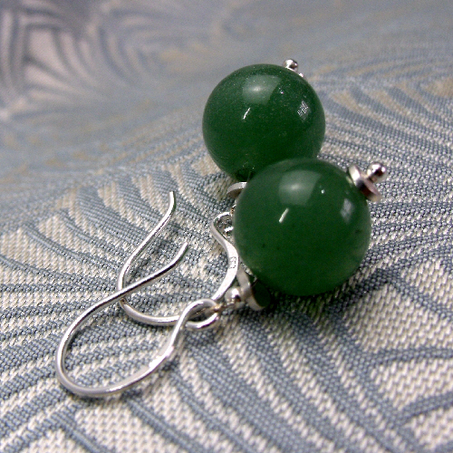 Small Dangle Green Earrings, Green Aventurine Earrings, Handmade Earrings DD5