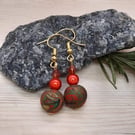 Colourful dangly earrings