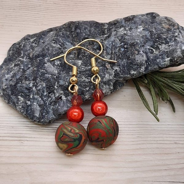 Colourful dangly earrings