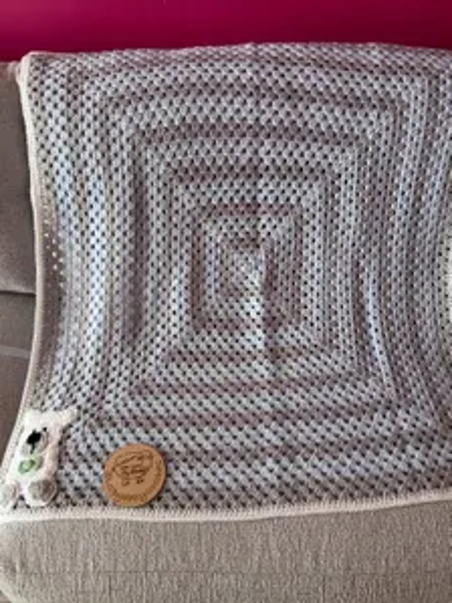 Baby blankets  A handmade baby crochet blanket sparkly frosty winter design 