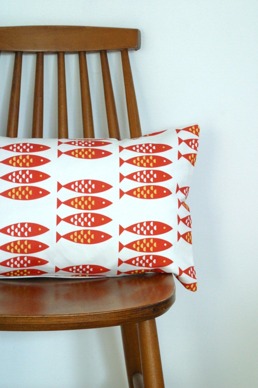 Newlyn Fish cushion cover Red