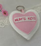 Personalised Felt Heart Keyrings, Handmade Mothers Day Gift, Mum Keyring