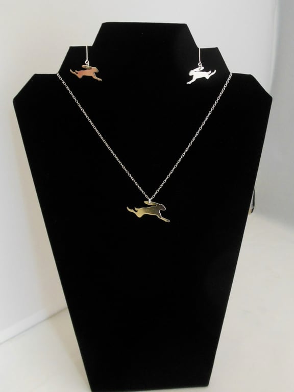 Silver Leaping Hare Pendant
