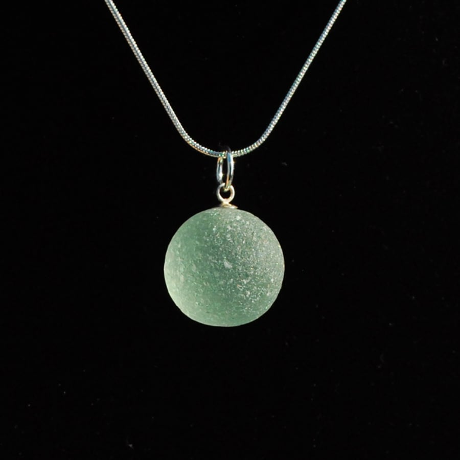 Sea glass marble pendant