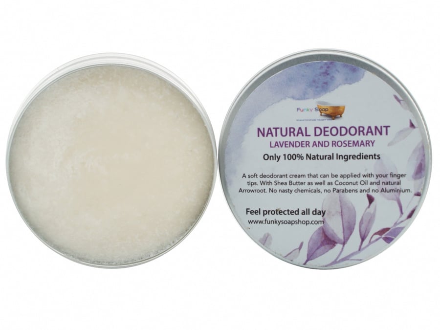 100% Natural Deodorant Lavender & Rosemary, 1 Tub Of 70g