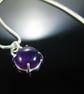 Purple amethyst and silver pendant - Image 1