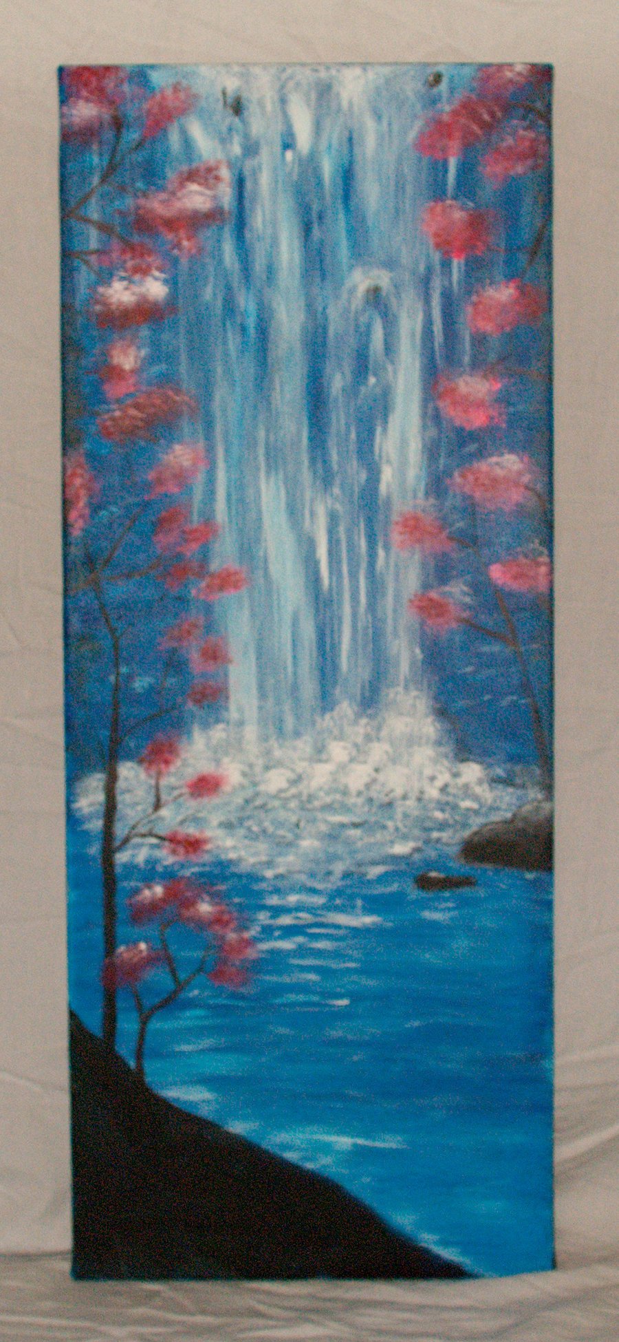 Original acrylic dreamy waterfall painting
