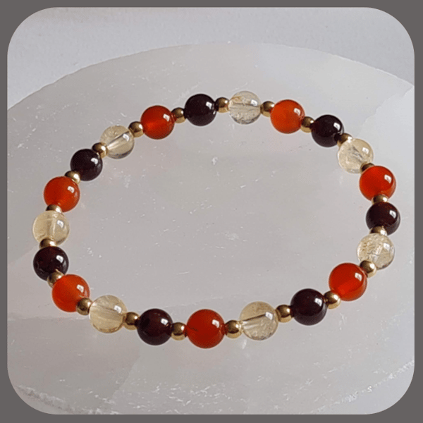 Autumn Leaves Bracelet - Garnet, Citrine and Carnelian
