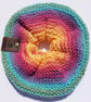 Hand Knitted Rainbow Burst XL Scrunchie - Oversized Colorful Hair Tie - Image 2