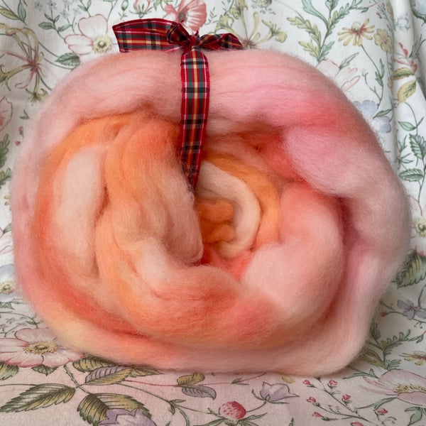 Dyed wool tops roving for spinning - 100g