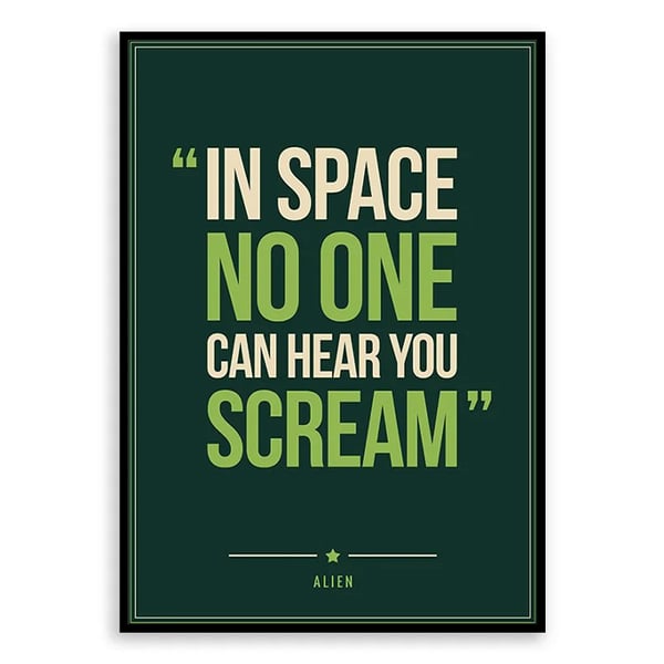 Alien Quote Poster Print - Retro Typography Wall Art