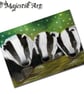 Archival ACEO Badger Print 'Clan' By V Kenworthy