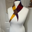 Necktie Sophie style Rainbow colours 85cms long purple and yellow tips