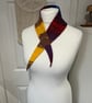 Necktie Sophie style Rainbow colours 85cms long purple and yellow tips