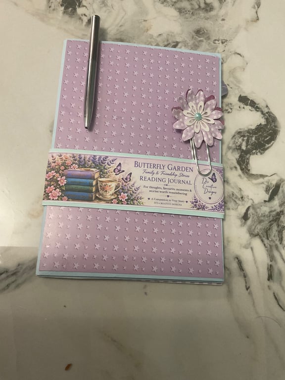 Butterfly Garden Reading Journal - Handmade Book Lover Gift - Reading Diary
