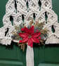 Macrame Christmas Tree Wall Hanging with Poinsettia & Gold Accents – 68cm - Image 3