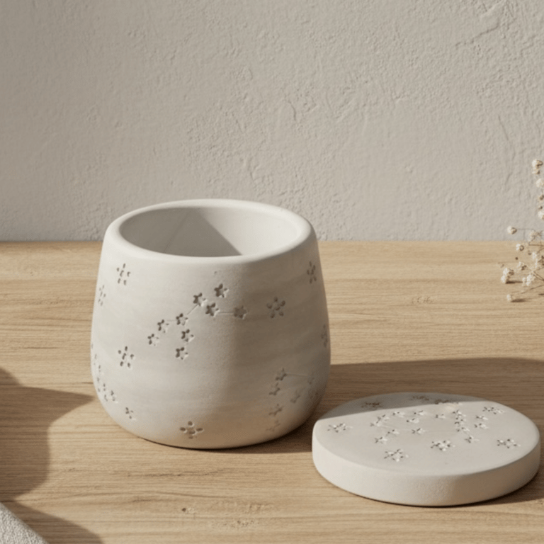 Cloudy Grey Constellation Jewellery Box or Trinket Pot