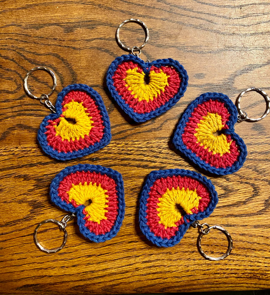 CUSTOM - FOR HELEN - Key To My Heart - Crochet Love Heart Keyring