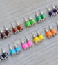 colour pencil ear studs, the hexagon version in candy colours - Image 2