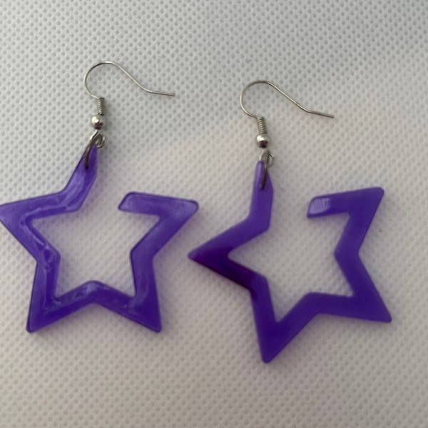 star dangle resin earring