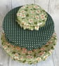 Reusable bowl covers - set of three. Roses and spots