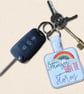 Stronger Than the Storm Keyring - Embroidered Positive Rainbow Bag Charm - Image 2